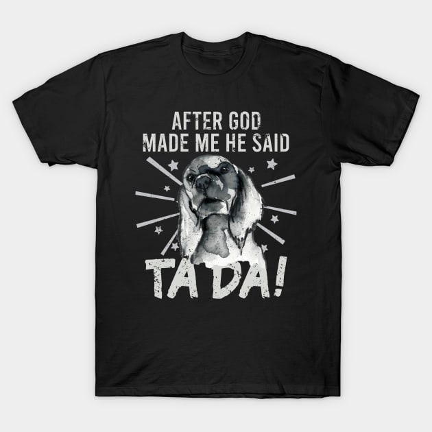 TaDa Vintage funny cocker spaniel with Distressed TaDa retro cocker spaniel T-Shirt by alcoshirts